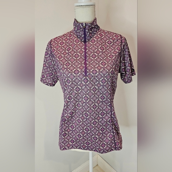 Chemise D'équitation Kerrits Riding Shirt - Fille - Taille Small - Prune/Lavande - EUC